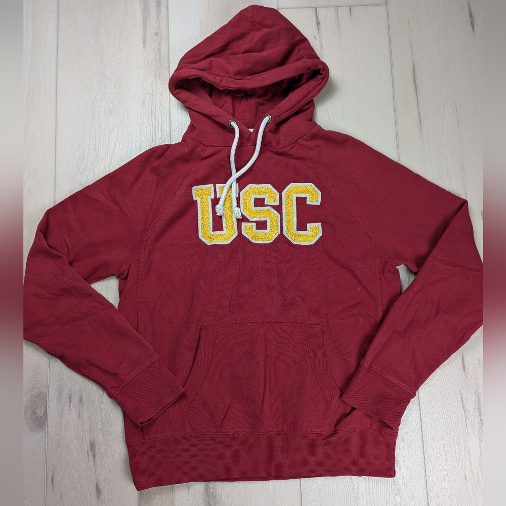 USC Trojans M NCAA Campus Crew Red Pullover Hoodie Sweatshirt Embroidered Logo